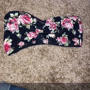 Floral Top Secret Strapless Bralette Bandeau NWOT